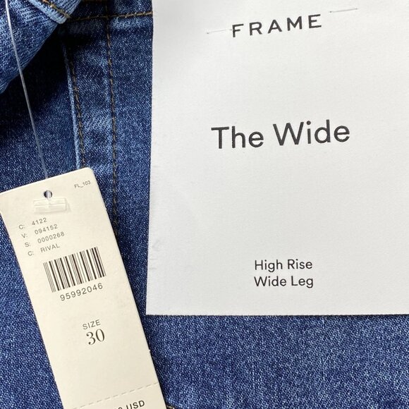 NEW FRAME Women’s The Wide Leg High Rise Stretch Jeans Rival Blue Size 30 - Picture 2 of 10
